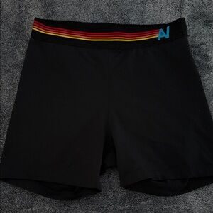 Black Shorts with Colorful Waistband